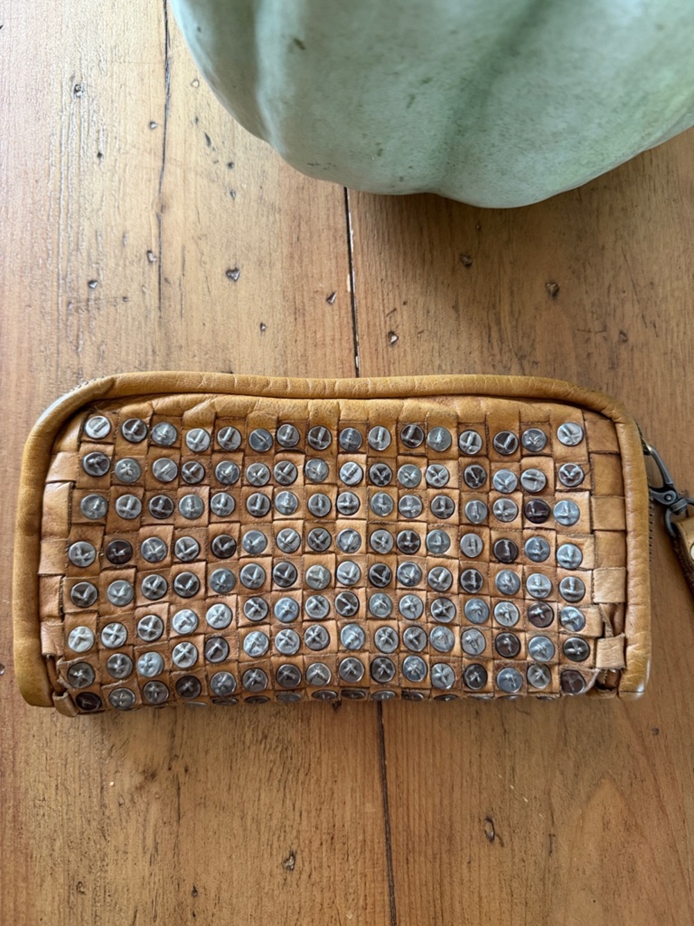 Platania Studded Leather Wristlet Wallet